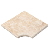 Margelle travertin Light 1er choix 45x45x3cm Angle intérieur Vieilli Deco and pro